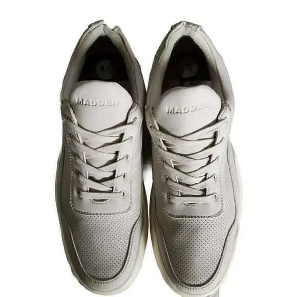 Steve Madden Mens Jayes Tennis Shoes Size 8.5 Grey And White - Picture 4 of 7